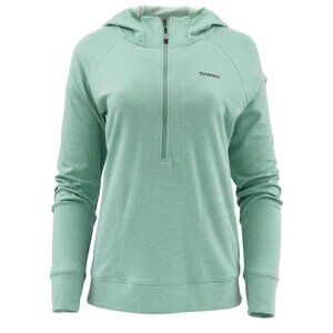 Simms Fishing Hoodie Womens Small Green Pullover Outdoor Running Casual